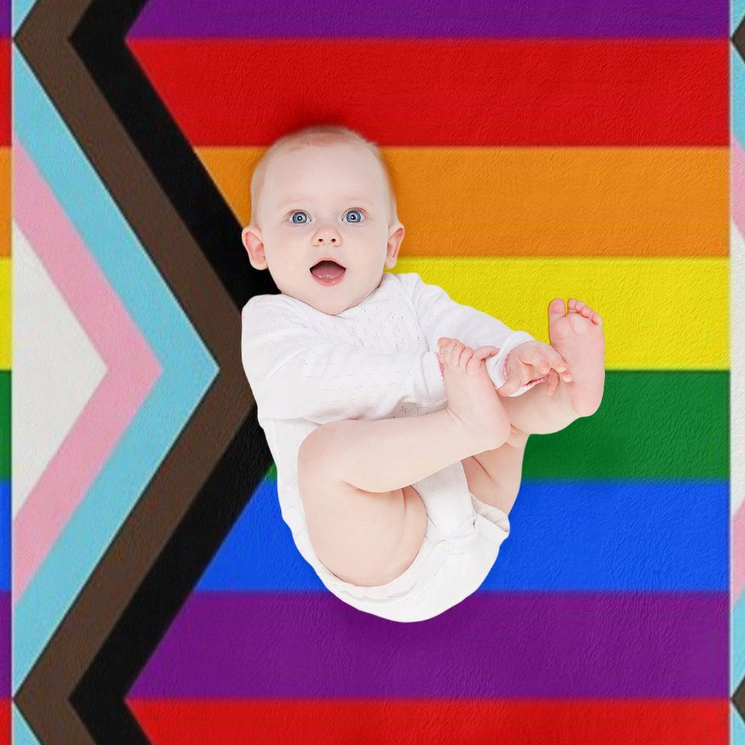 Progress Pride Flag Anti-pilling Throw Blanket