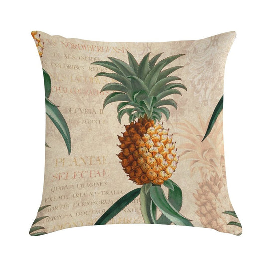 Vintage Pineapple Soft Hidden Zipper Throw Pillow
