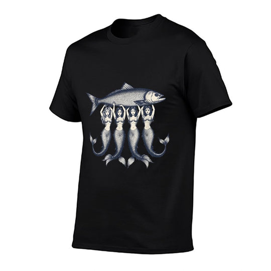 Sardines Tinned Fish Mermaid Summer Coastal Fisherman Women  Polyester Blend T-Shirt