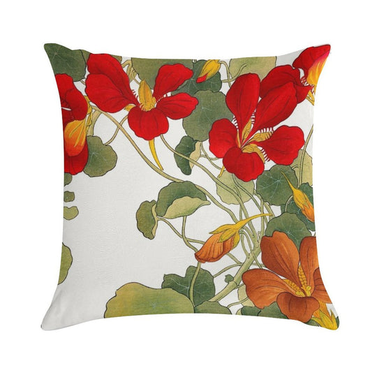 Nasturtium Flower Soft Ultra-Soft Texture Throw Pillow