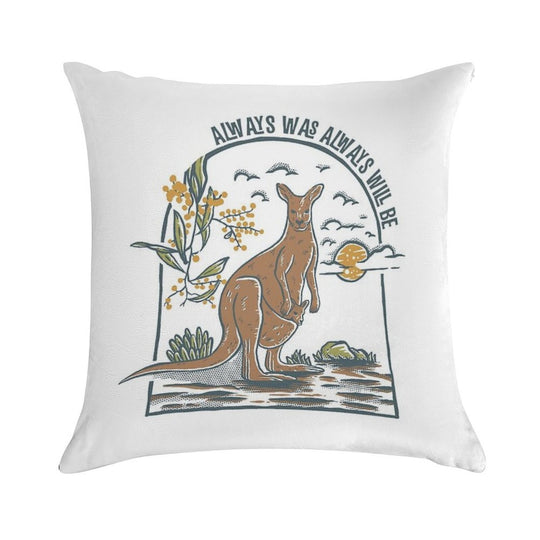 Vintage Style Kangaroo  Always Was Always Will Be Soft Short Plush Fabric Throw Pillow