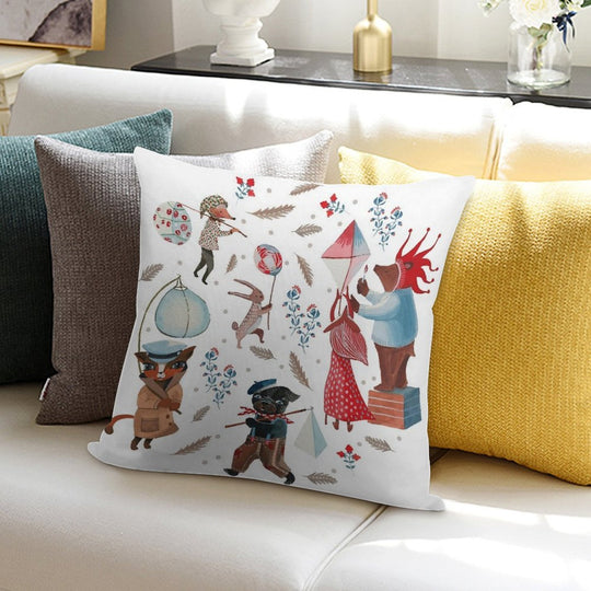 Lantern Parade - Snow Soft Durable Construction Throw Pillow