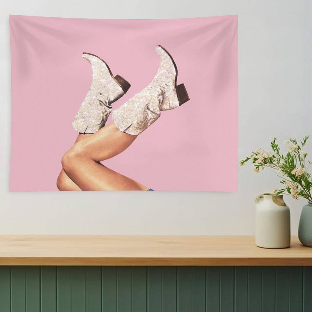 These Boots - Glitter Pink II Tapestry