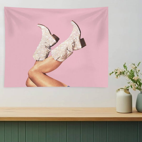 These Boots - Glitter Pink II Tapestry