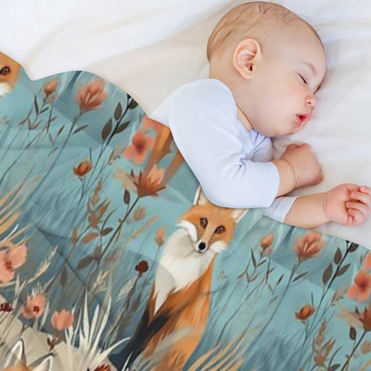 Fox Pattern Velvety-soft Throw Blanket