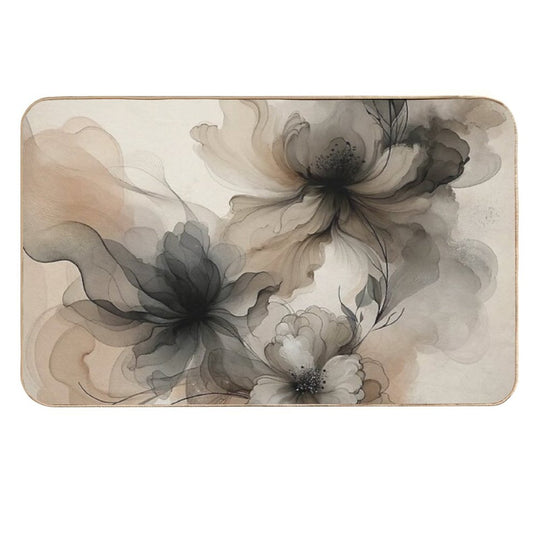 Beige Bloom Shadows  Dirt-Trapping Bath Mat
