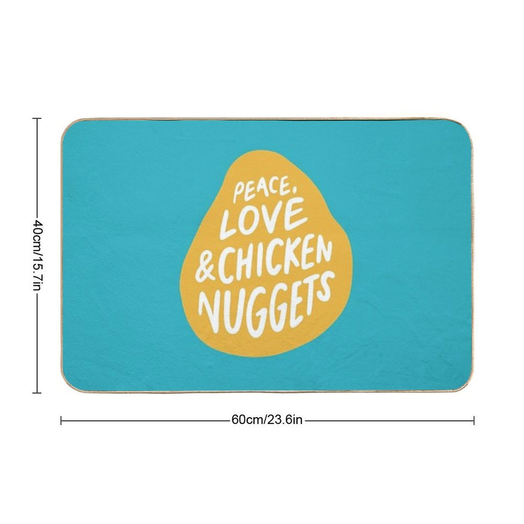 Peace, Love & Chicken Nuggets  Easy To Clean Bath Mat
