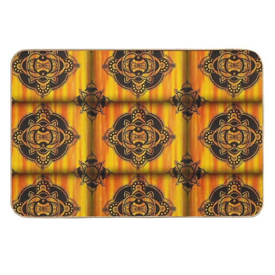 Orange Mandala  Pet-Safe Bath Mat