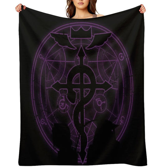 Purple Fullmetal Gift-ready Throw Blanket