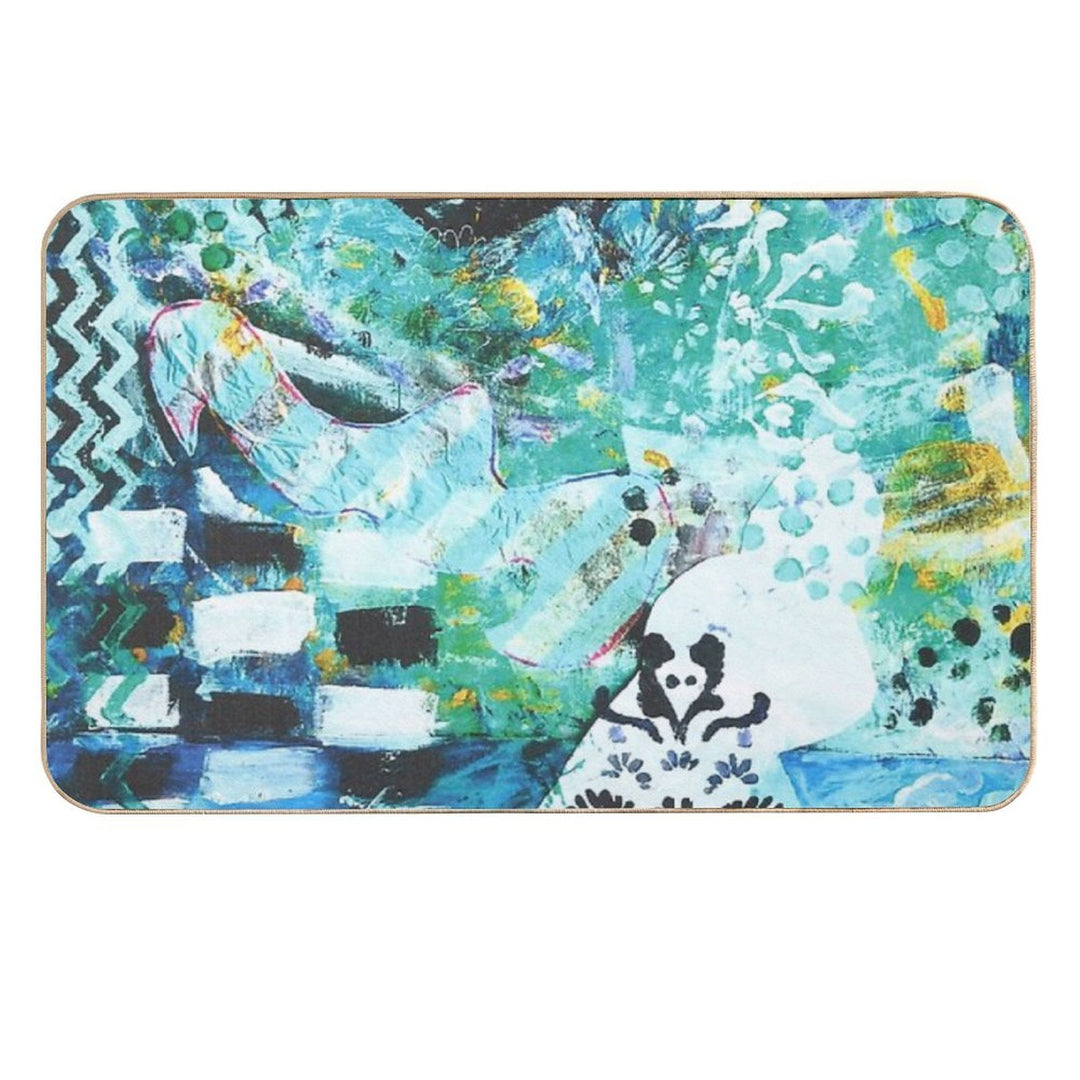 Chess Pieces. Black And White  Fade-Resistant Bath Mat