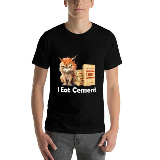I Eat Cement Cursed Cat Funny Oddly Specific Meme  Slim-fit Cut T-Shirt