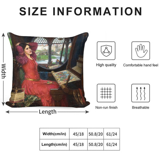 I Am Half Sick of Shadows, Said The Lady of Shalott - John William Waterhouse Soft High-Density Material Throw Pillow