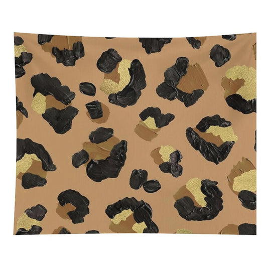 Leopard Print – Neutral & Gold Palette Tapestry