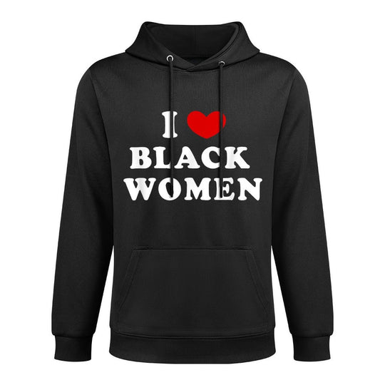 I Love Black Women, I Heart Black Women Shrink-Resistant Hoodie