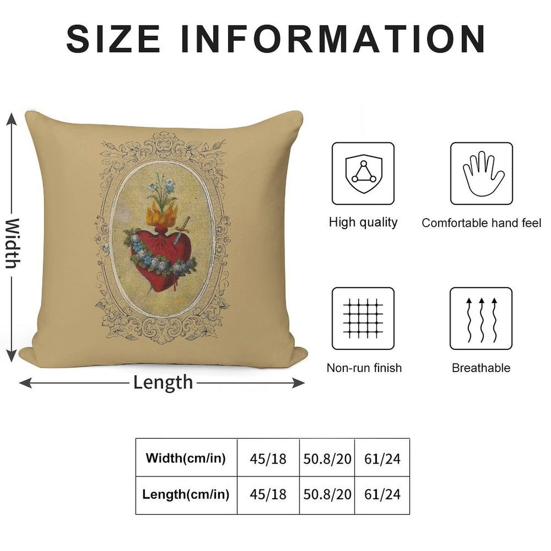 Sacred Heart of Mary Soft High-Density Material Throw Pillow