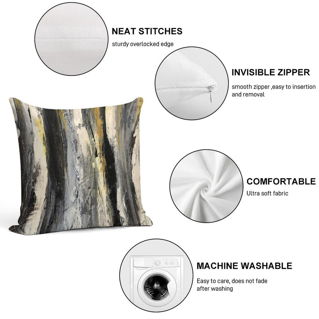 Birch Trees Black And White Soft Luxury Feel Throw Pillow