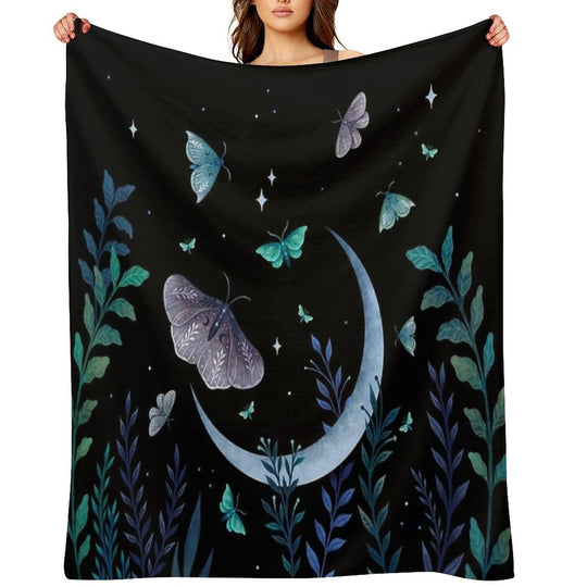 Moth Garden Quick-dry Throw Blanket