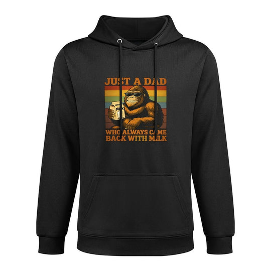 Bigfoot Papa, Just A Dad Who Always Came Back With The Milk Medium-Weight Fabric Hoodie