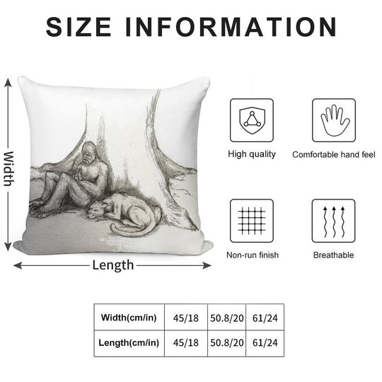 Bigfoot And Cougar Soft Washable Throw Pillow