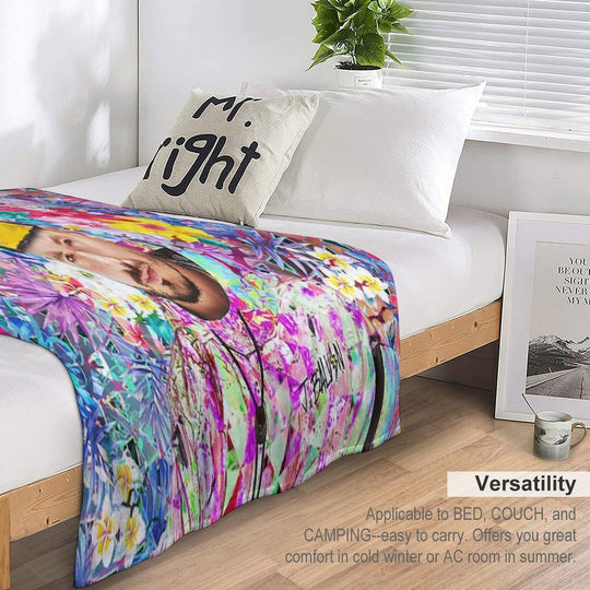 J Balvin Portrait Artwork Travel-friendly Throw Blanket