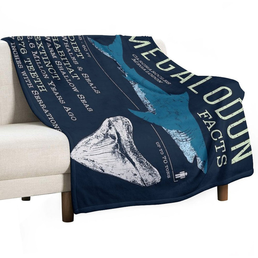 Megalodon Facts Compact Throw Blanket