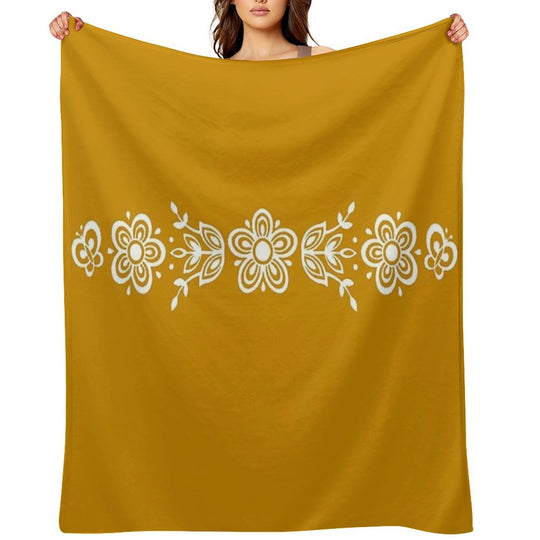 Vintage Pyrex Butterfly Gold White Design Anti-pilling Throw Blanket
