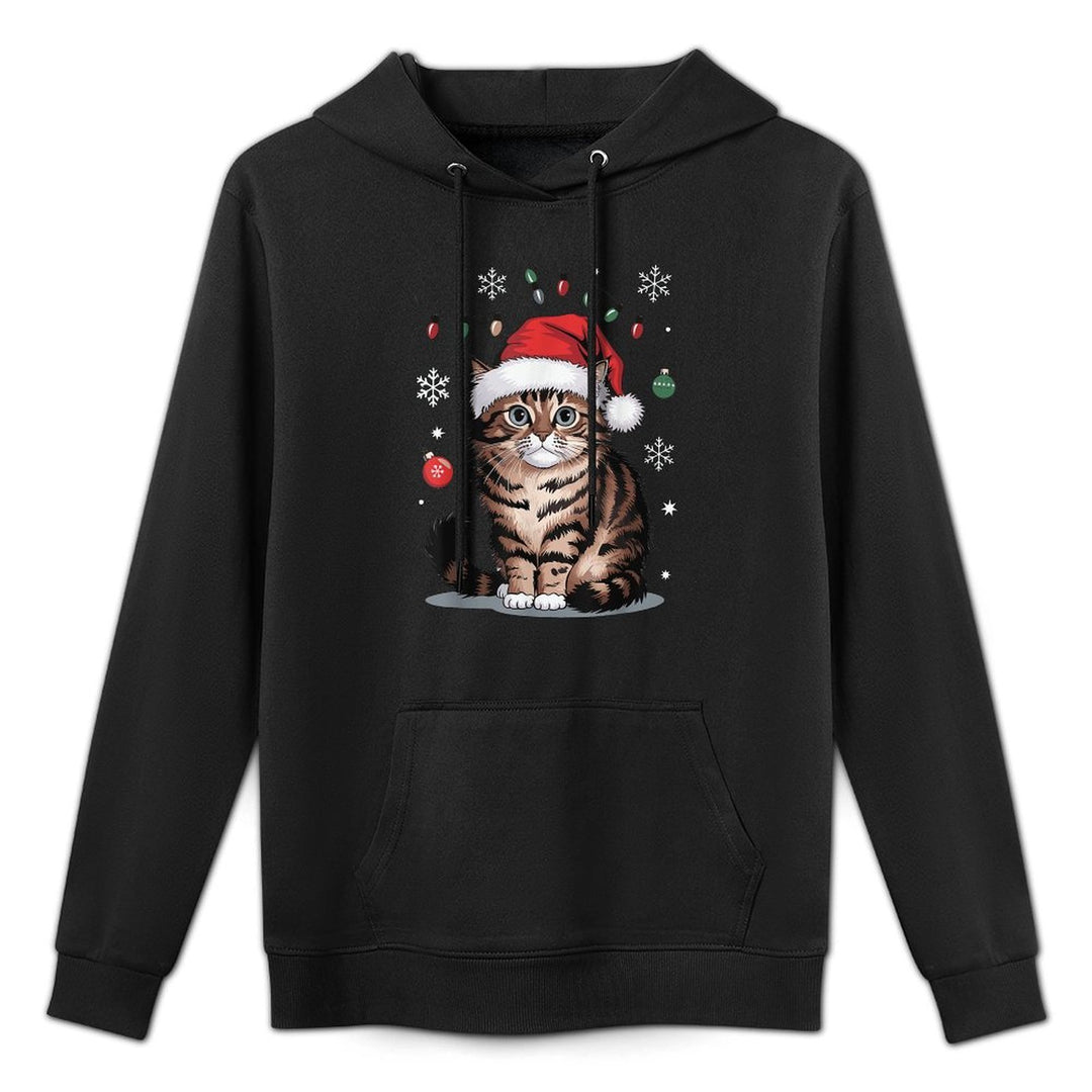 Cat Christmas Machine Washable Hoodie