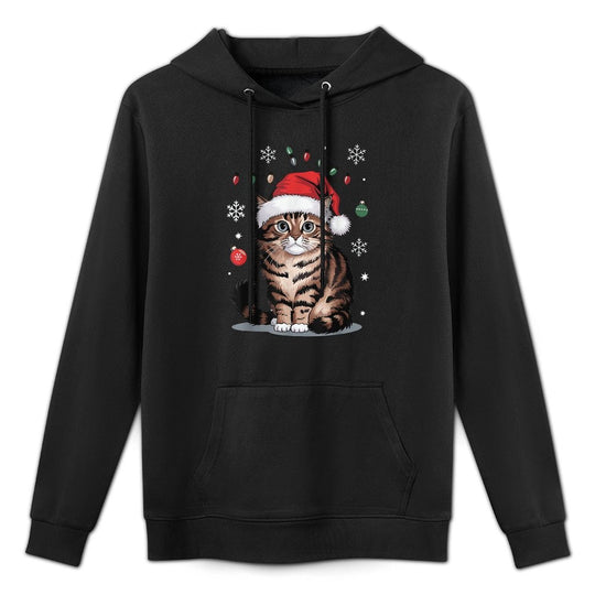 Cat Christmas Machine Washable Hoodie