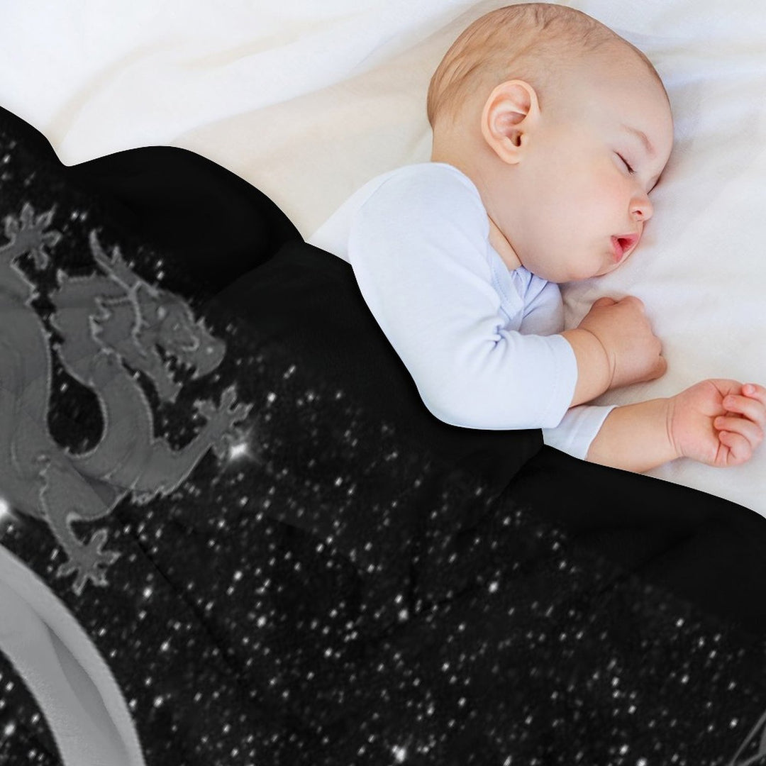 Wheel of Time - Tel'aran'rhiod And Symbols - Black And White Wrinkle-free Throw Blanket