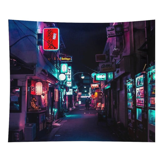 Late Night in Shinjuku's Golden Gai Tapestry