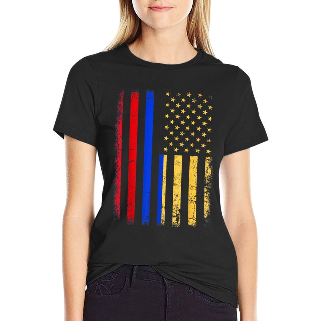 Colombian American Colombian Roots Colombia America  Heathered Texture T-Shirt