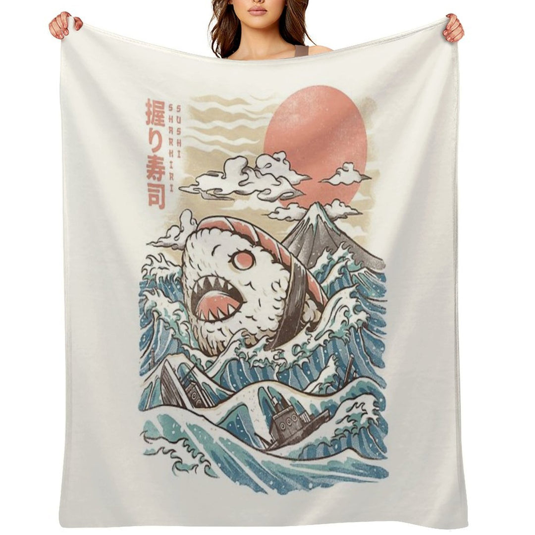 Sharkiri Sushi Easy Care Throw Blanket