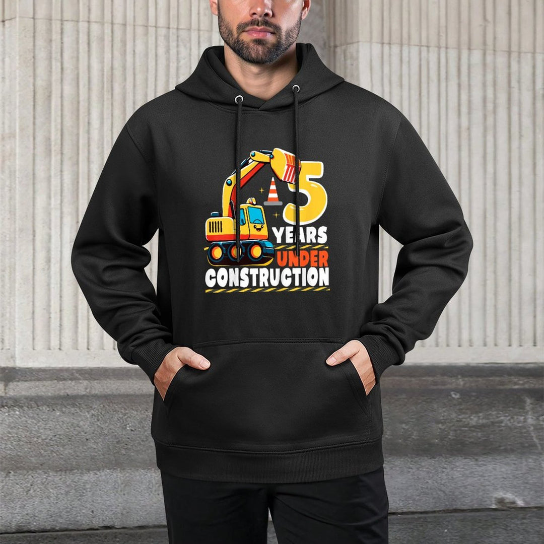 Kids 5 Years Under Construction Boy Five Year Old 5th Birthday Layering Staple Hoodie