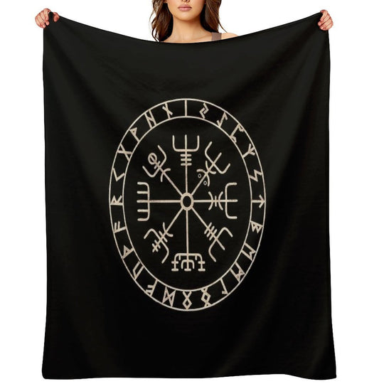 Runic Viking Compass Vegvisir Celtic All-season Throw Blanket