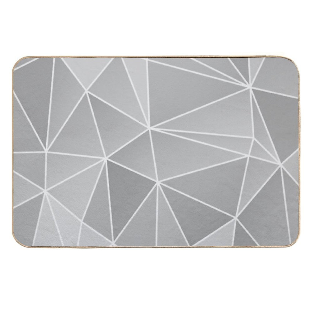 Geo Pattern (Silver Sand And White)  Multi-Purpose Bath Mat
