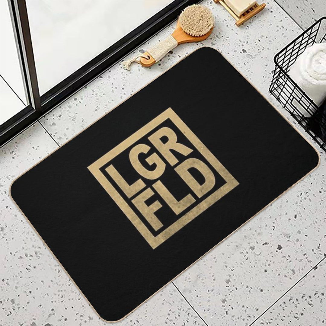 LGRFLD – Lagerfeld  Gold on Black  Slip-Resistant Bath Mat