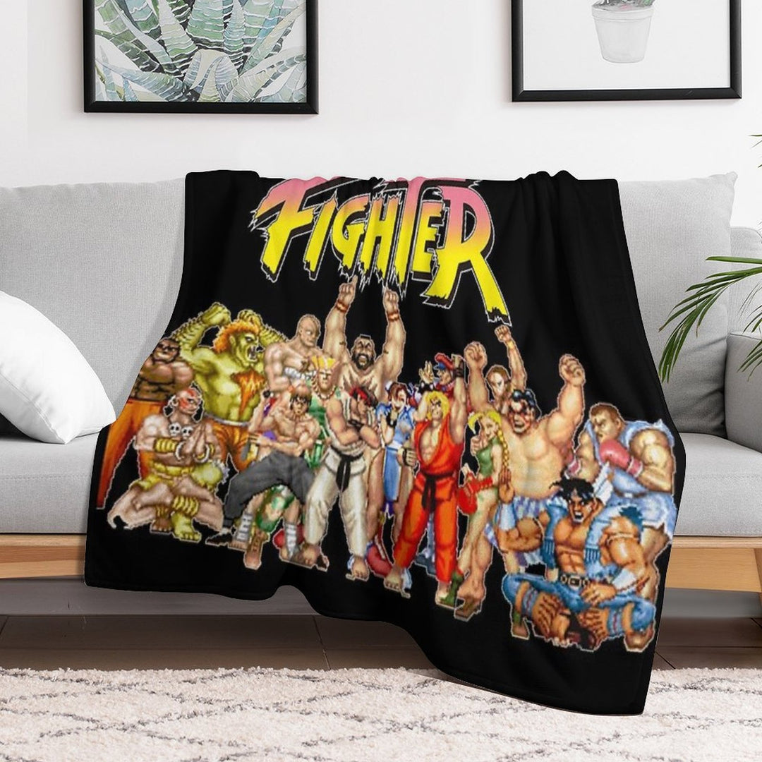Street Fighter Retro Game Lightweight Throw Blanket