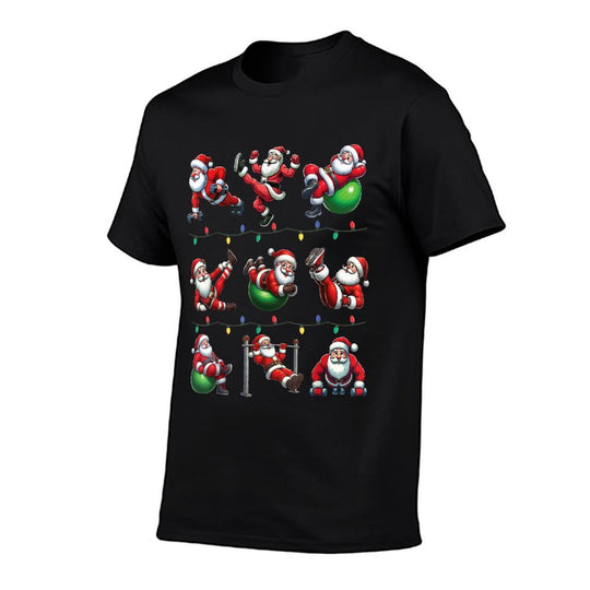 Santa Fitness Collection Gym Workout Weightlifting Christmas  Polyester Blend T-Shirt
