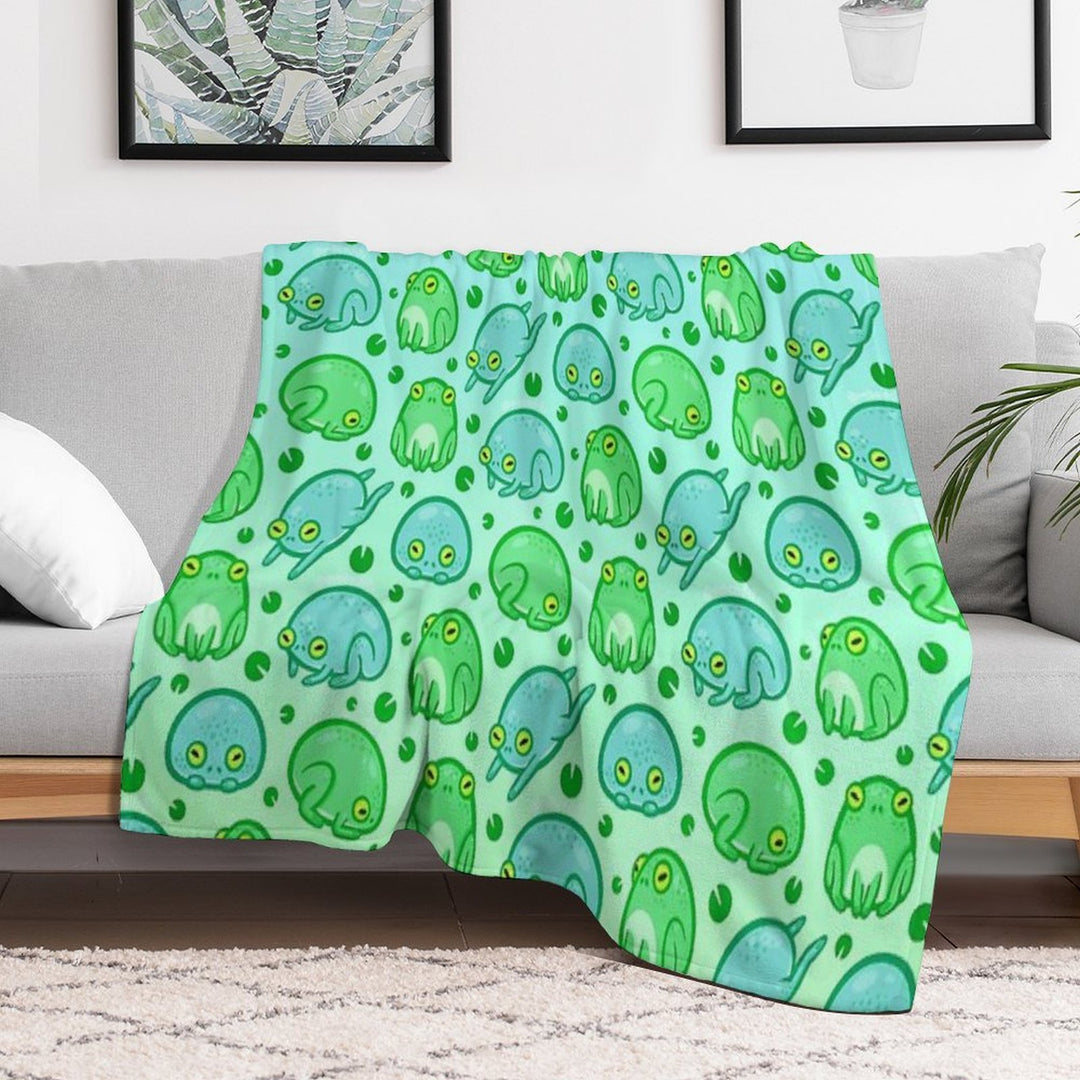 Friendly Frogs Premium Throw Blanket