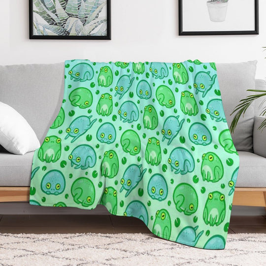 Friendly Frogs Premium Throw Blanket