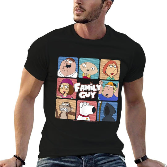 Family Guy Iconic Griffin Family Group Shot Big Chest Panels  Affordable Price T-Shirt