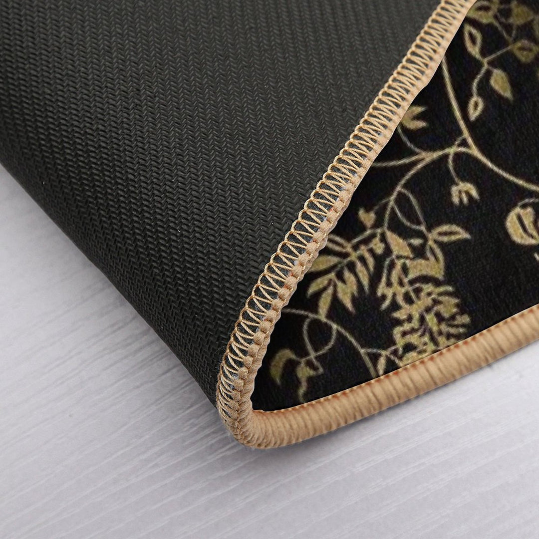 Black Gold Roses Flowers  Absorbent Bath Mat