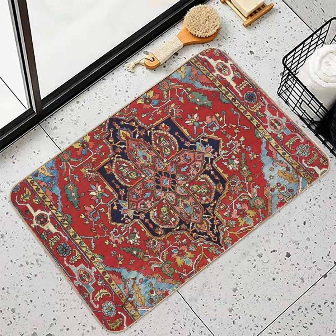 Heriz Persian Carpet Print  Long-Lasting Bath Mat