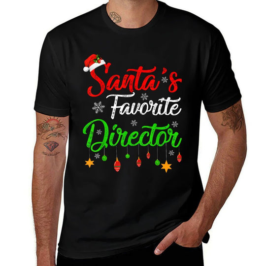 Funny Xmas Santas Favorite Director Christmas  Quick-drying T-Shirt