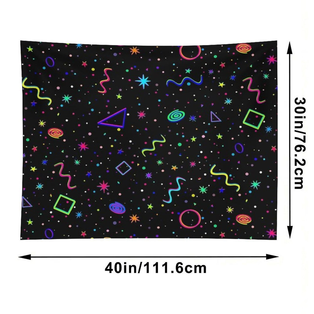 90's 2000's Carpet Pattern Design - Y2k Neon Bowling Alley Arcade Movie Theater Skate Rink Carpet Dreamcore Nostalgia Tapestry