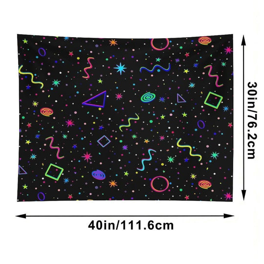 90's 2000's Carpet Pattern Design - Y2k Neon Bowling Alley Arcade Movie Theater Skate Rink Carpet Dreamcore Nostalgia Tapestry