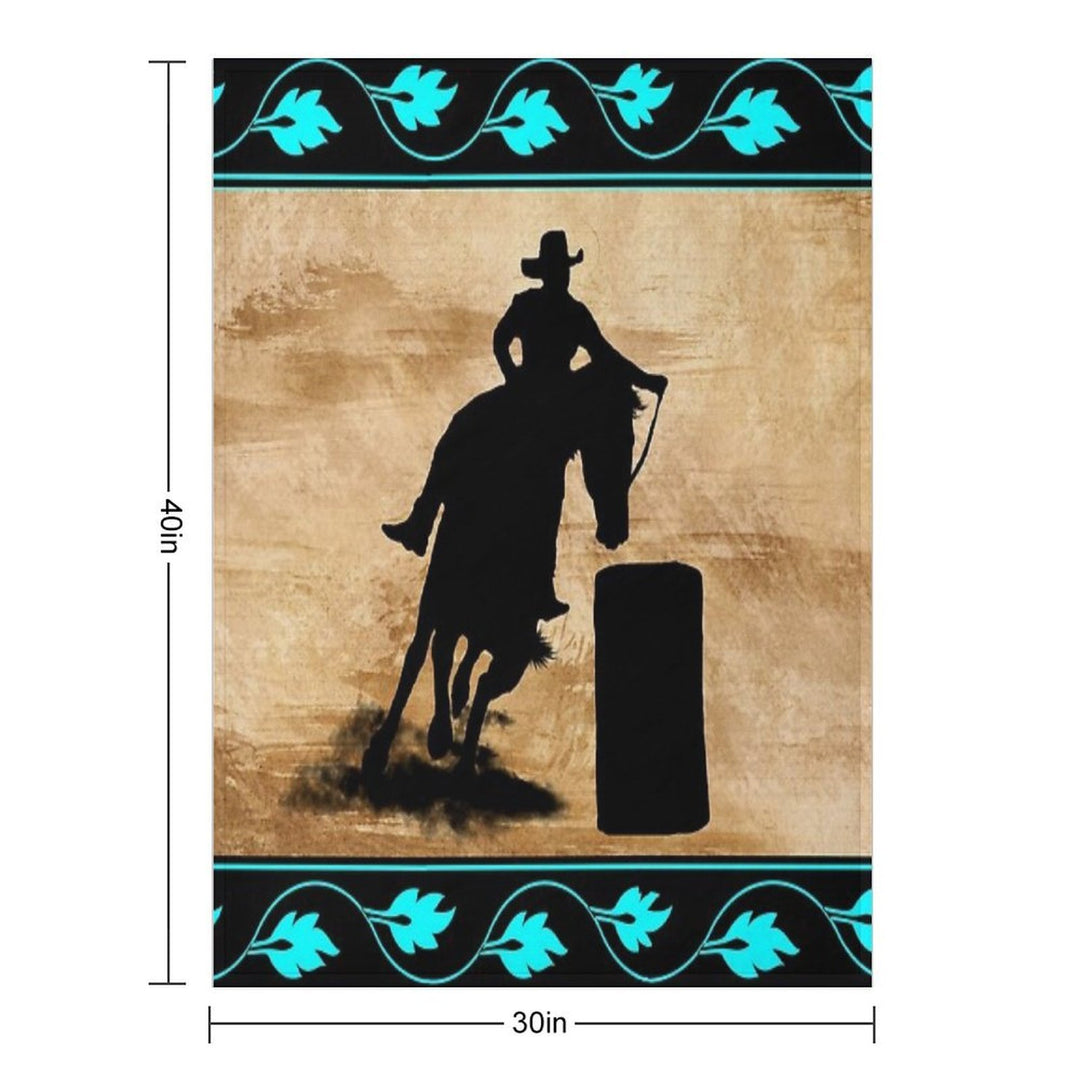BARREL RACING HORSE, BARREL RACING GIFTS FOR HER Compact Throw Blanket