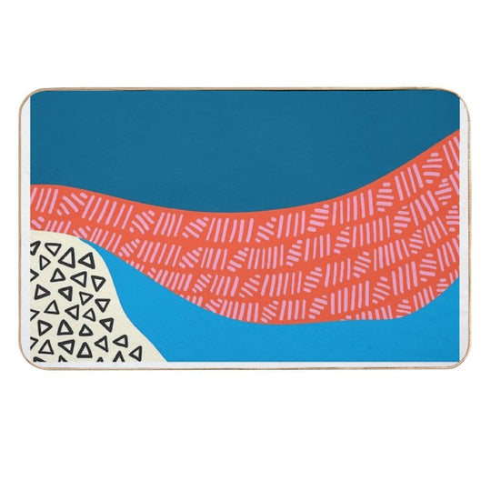 Abstract Heart Modern Colourful Art Print  Easy Maintenance Bath Mat