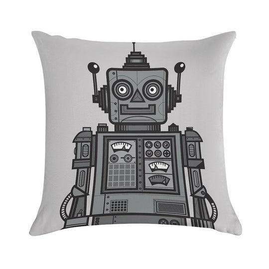 Vintage Robot Soft High-Density Material Throw Pillow