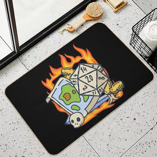 DND Dice And Map  Absorbent Bath Mat